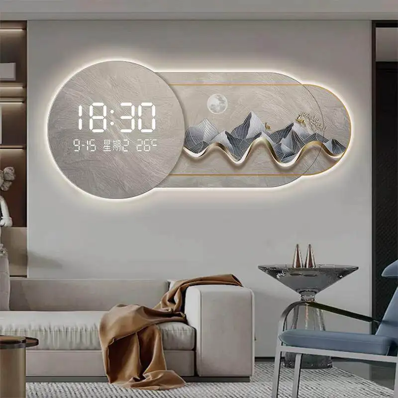 Premium Security Digital Clock Nordic Style Light Led Luxury Art Wall Clock Office Aesthetic Nordic Montre Murale Home Decor