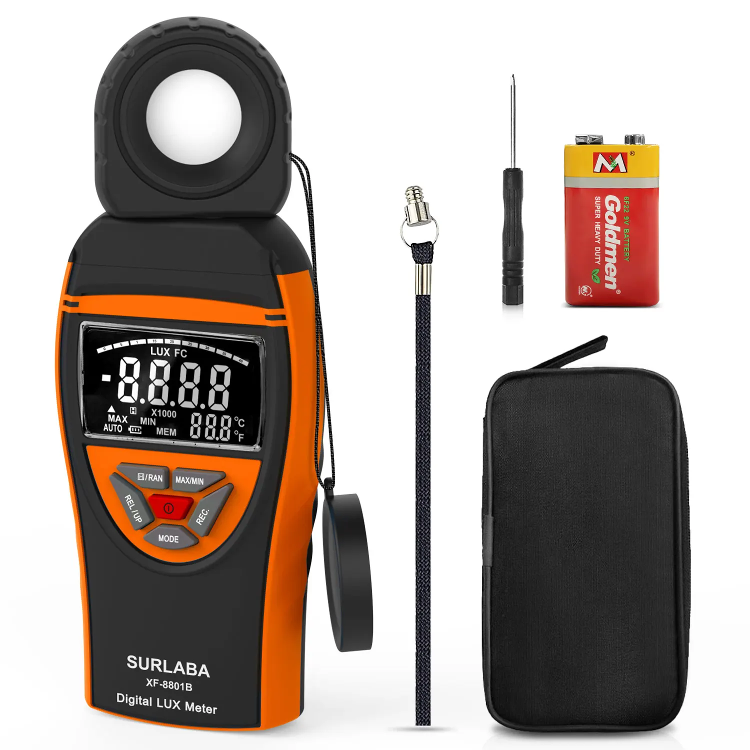 Digital Lux Meter Illuminance Tester 400000 Lux Light Meter with Color LCD for Factory Office Photography LED Measurement