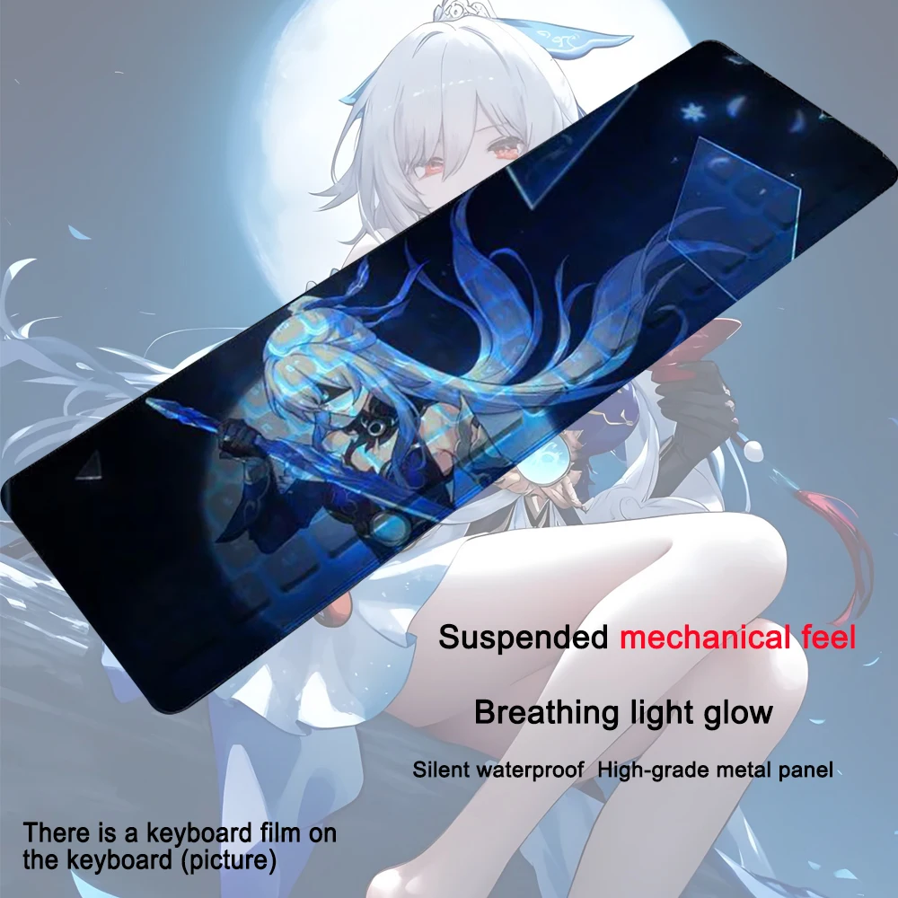 Honkai: Star Rail Keyboard 104 Keys Gaming Anime Jingliu Wired Backlit Gaming Keyboard Keycaps For Office Laptop Games Computer