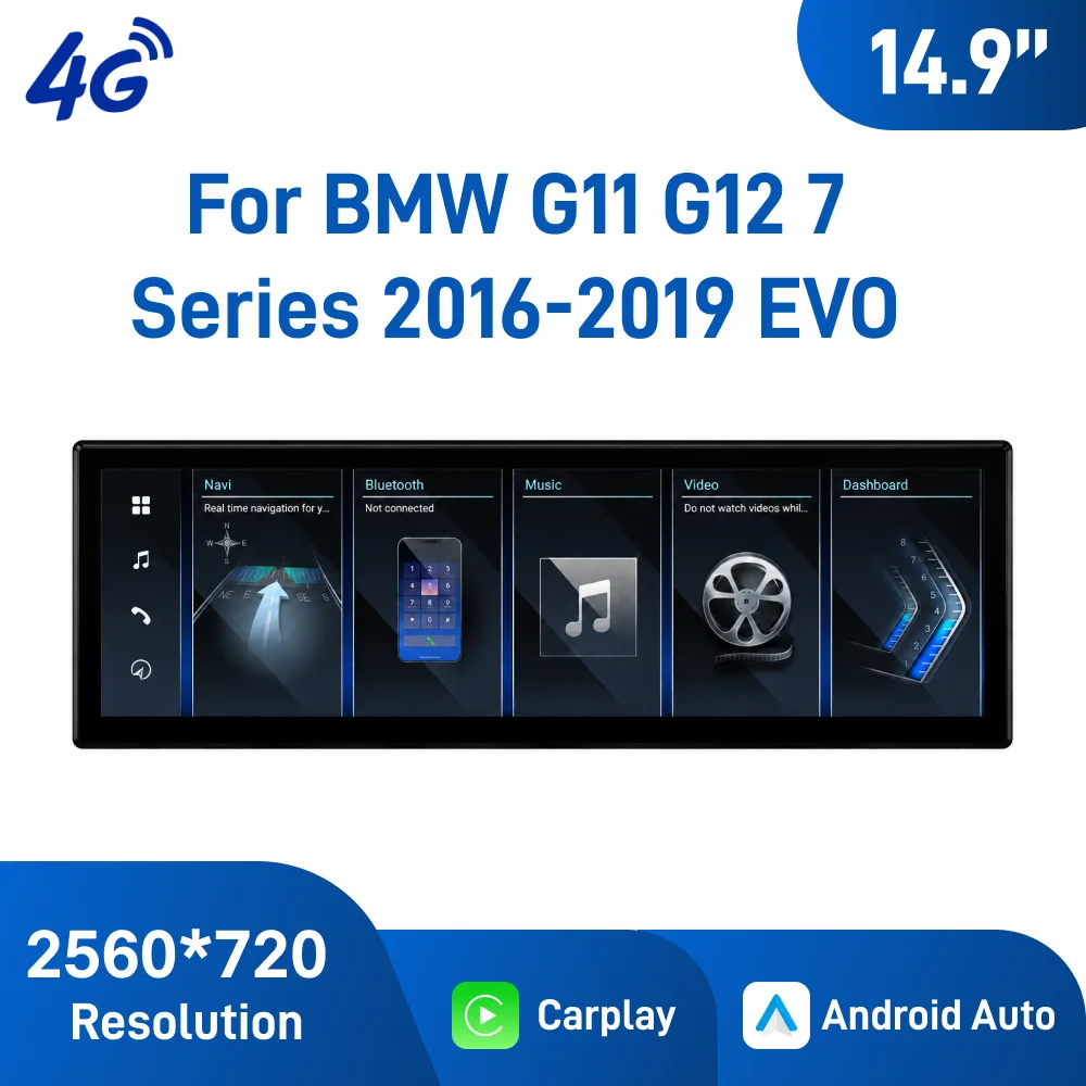 14.9 Inch Android Car Navigation for BMW 7 Series G11 G12 2016-2019 EVO, GPS Multimedia Player, Plug and Play,  Touch Screen