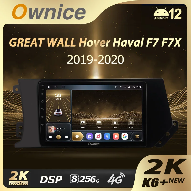 Ownice K6 + 2K for GREAT WALL Hover Haval F7 F7X 2019 - 2020 Car Radio Multimedia GPS Player 8G+256G Stereo Android 14 No 2din