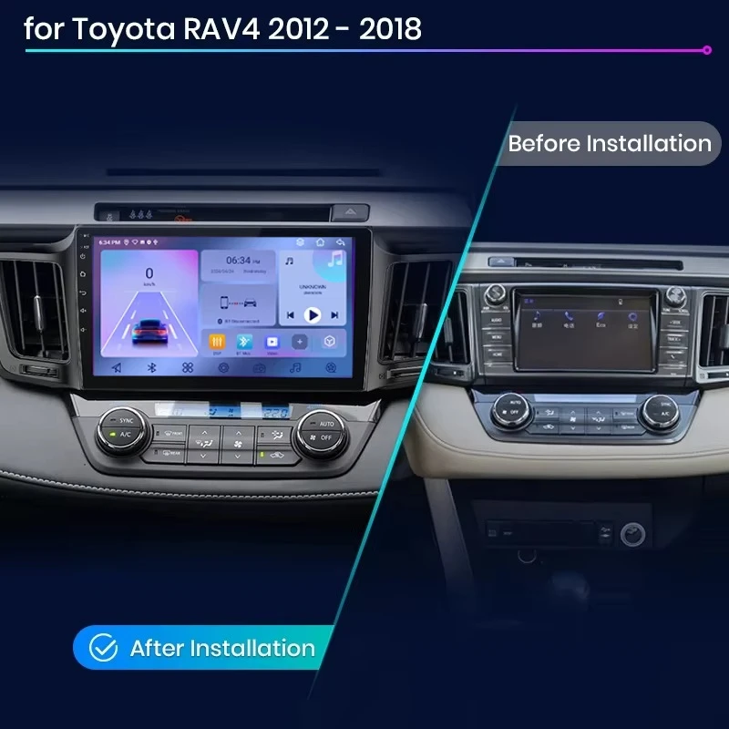 RAV4 IIII Android 14 Auto Radio for Toyota RAV4 RAV 4 2012 - 2018 Car Multimedia GPS Navigation 2din Wireless CarPlay Auto