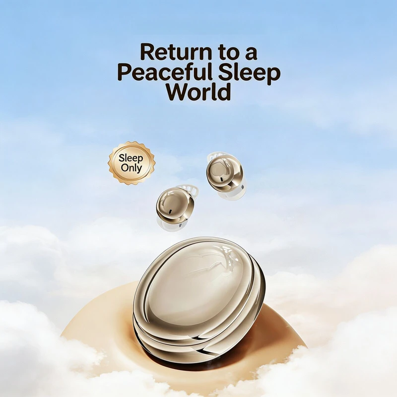 Mini Sleep Bean Invisible Headphones Noise Reduction Bluetooth 5.4 Lightweight Starlight Effect Long Battery Life Touch Control