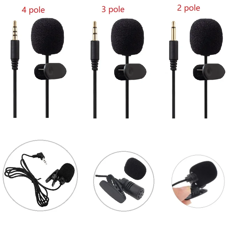 3.5mm Jack Lavalier Lapel Tie Clip-on Condenser Collar Microphone for Belt Pack Mic System / Voice Amplifier / Presentations
