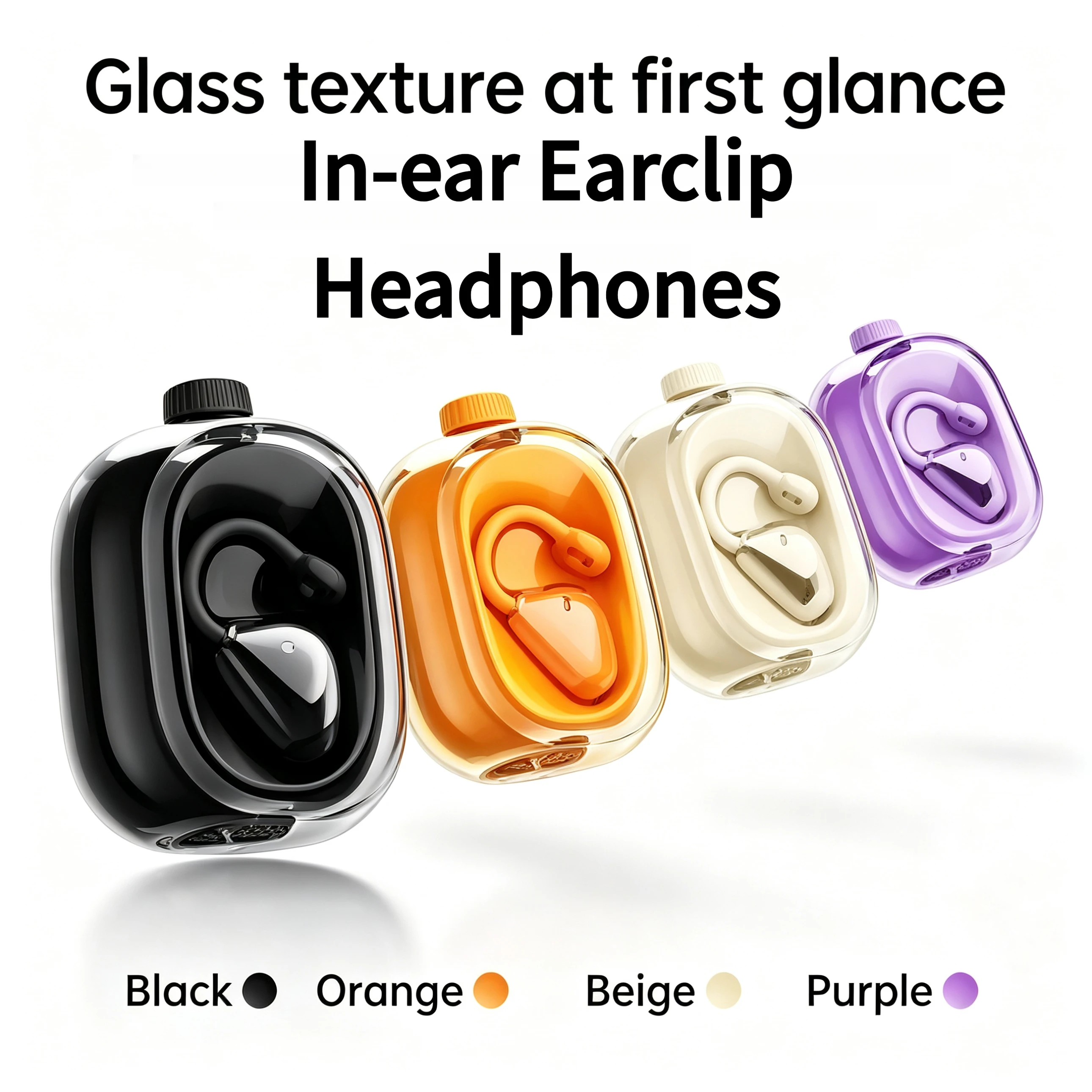 AI Translation Mini Bluetooth 6.0 Earclip Headphones Touch Control HIFI Rotatable Noise Reduction Long Battery Life For Business