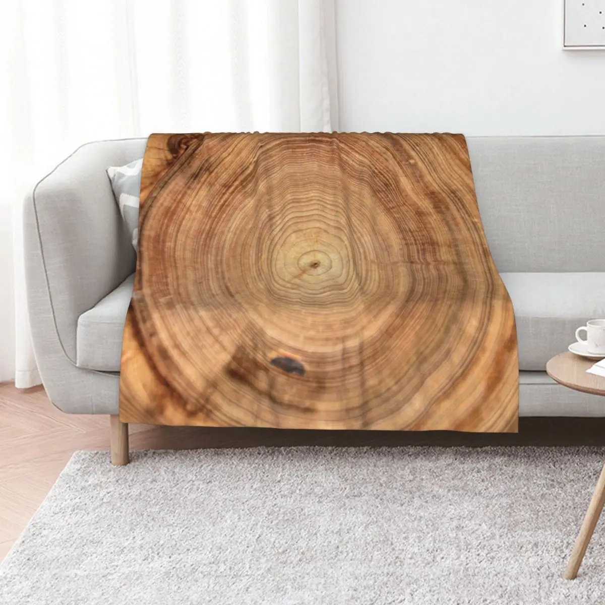 Tree Ring Throw Blanket Cozy Light Blanket for Travel Camping Picnic