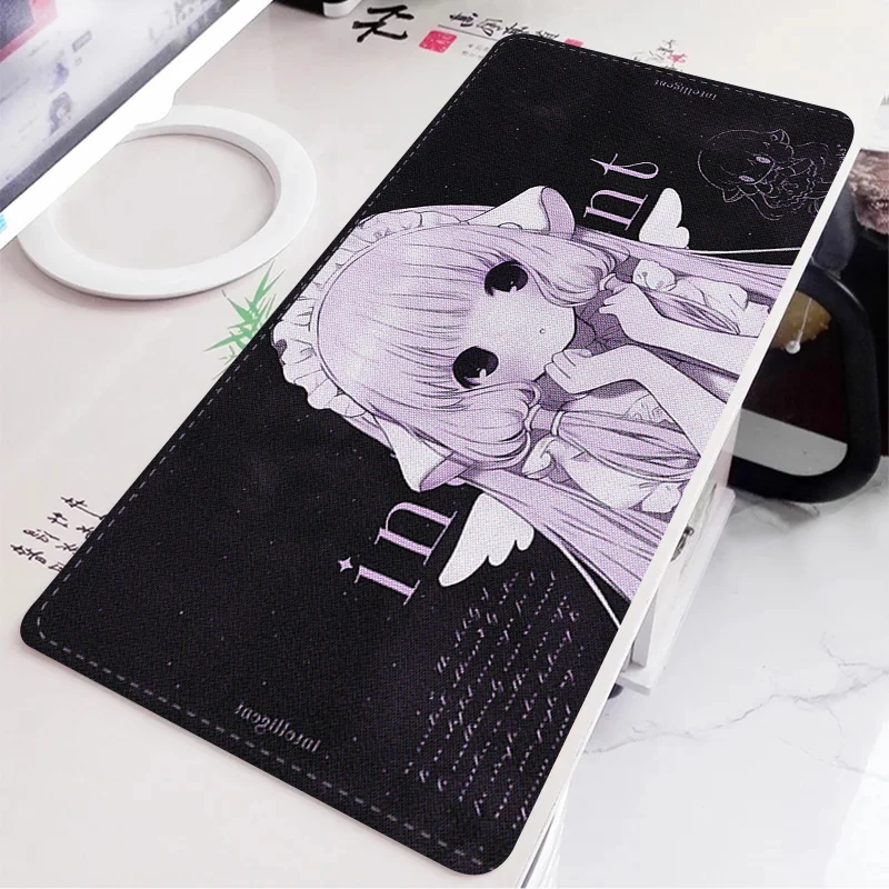 Cute Desk Mat Laptop Mousepad Black Mouse Pad Office Pc Cabinet Mouse Mat C-Chobits Chii Cartoon HD Printing Computer Pads