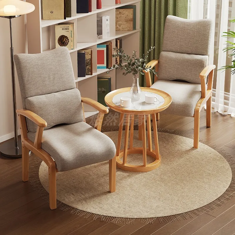 Lazy Ergonomic Living Room Chair, Balcony Relax Wooden Reading, Makeup Individual Fauteuil Design