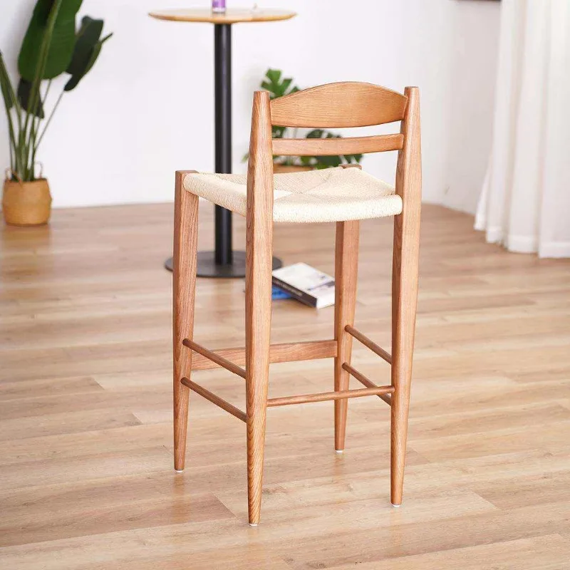 Nordic Makeup Bar Chair Relaxing Ergonomic Island Bar Chair Comfortable Backrest Wooden Counter Taburete Alto Balcony Furniture