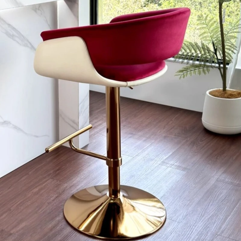 With Backrest Minimalist Bar Chair Elegant Luxury Ergonomic Arm Bar Chair Design Makeup Backrest Taburete Alto Home Furniture