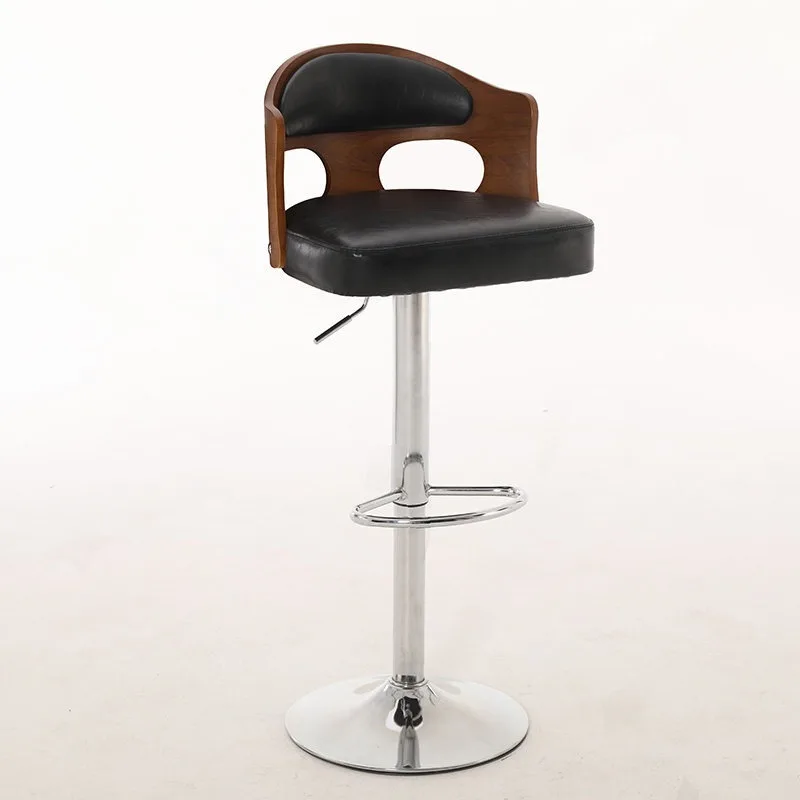 Counter Bar Chair Modern Design Ergonomic Swivel Makeup Bar Chair Metal High Leather Backrest Bancos Para Barra Home Furniture