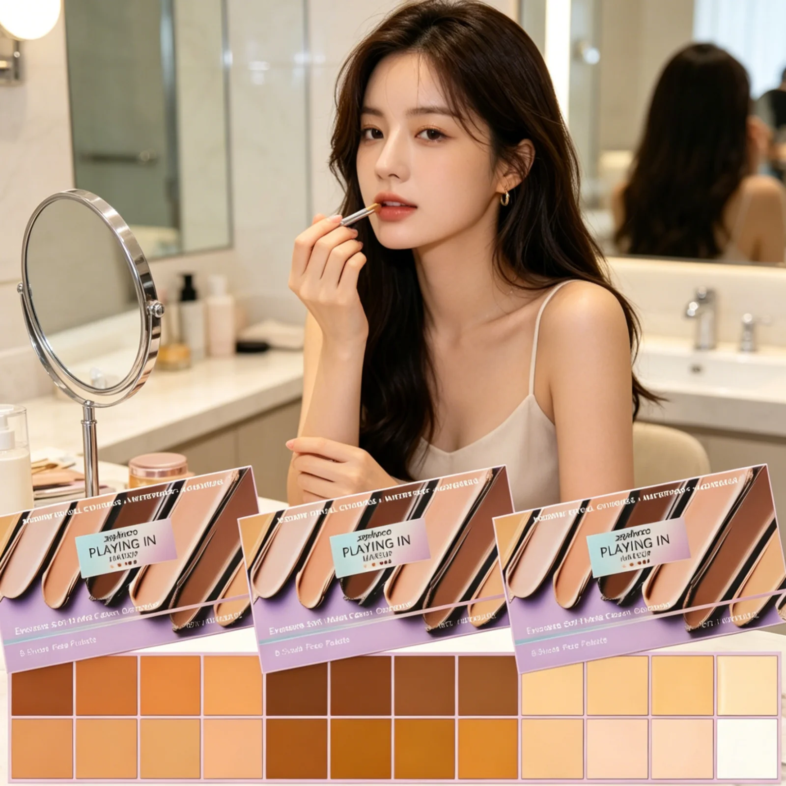 Zephoco Concealer Palette Smooth Texture High Coverage Natural Finish Waterproof Daily Makeup Mild Formula Matte Cream Concealer