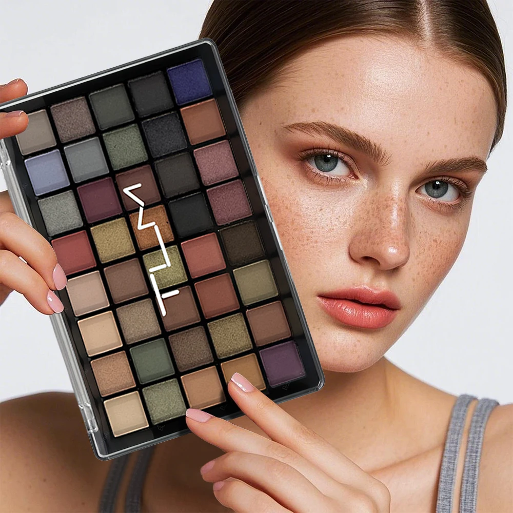 TLM 40 Colors Eye Makeup Nude Eye Shadow Palette Glitter Matte Pigmented Powder Pressed Eyeshadow Cosmetic