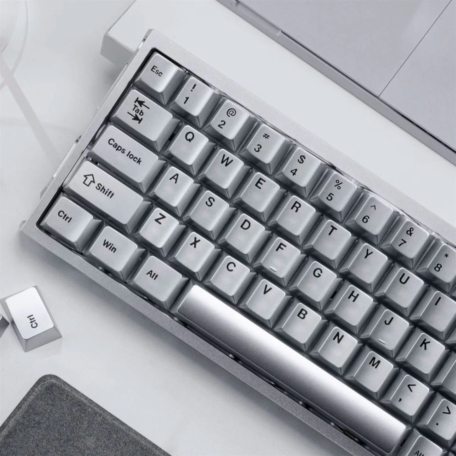 130 Keys Metallic Paint Cherry Profile PBT Keycaps for Wooting Magnetic Switch Gaming Mechanical Keyboard