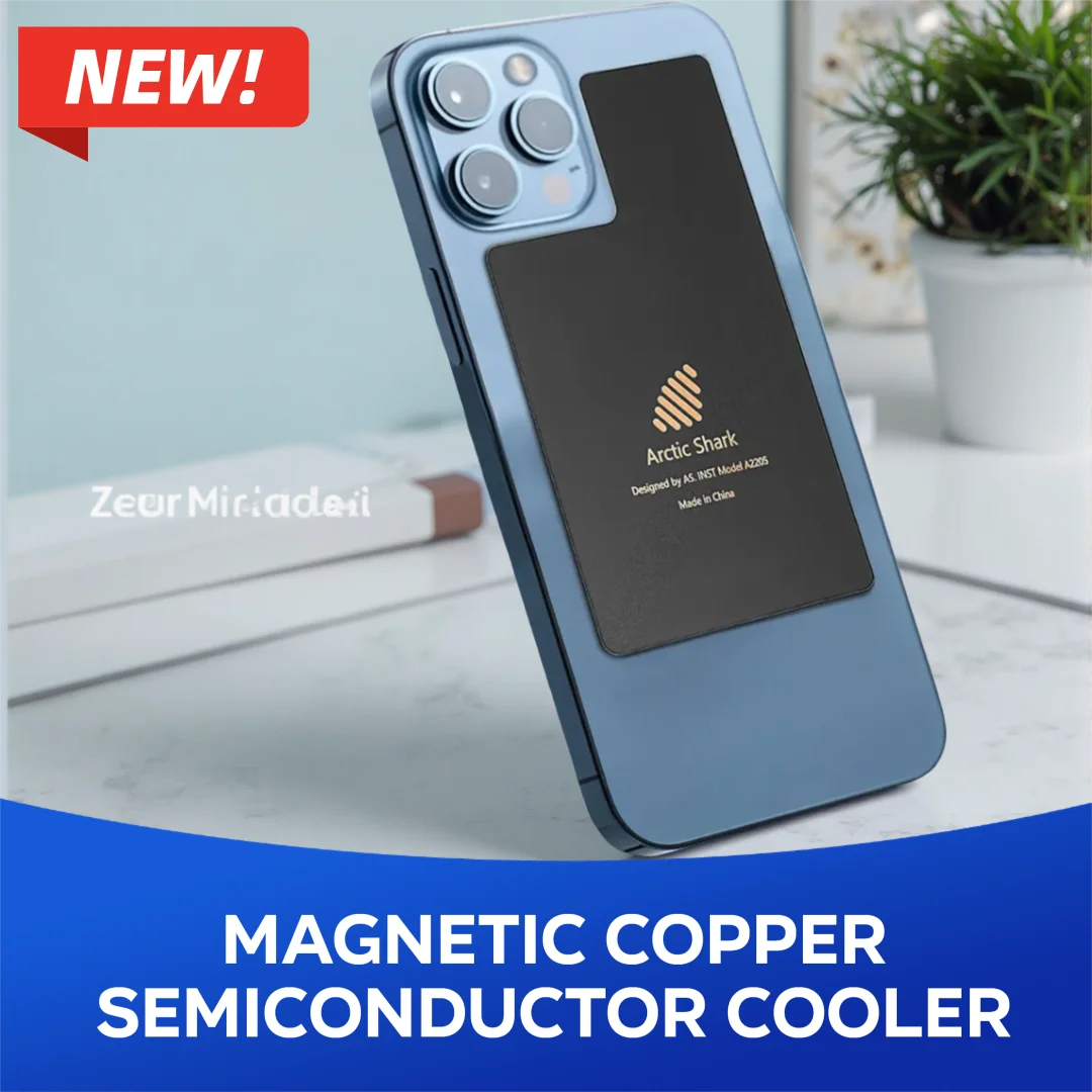 Arctic Shark Magnetic Copper Semiconductor Cooler with Vapor Chamber for Mobile Gaming & Tablet Heat Dissipation