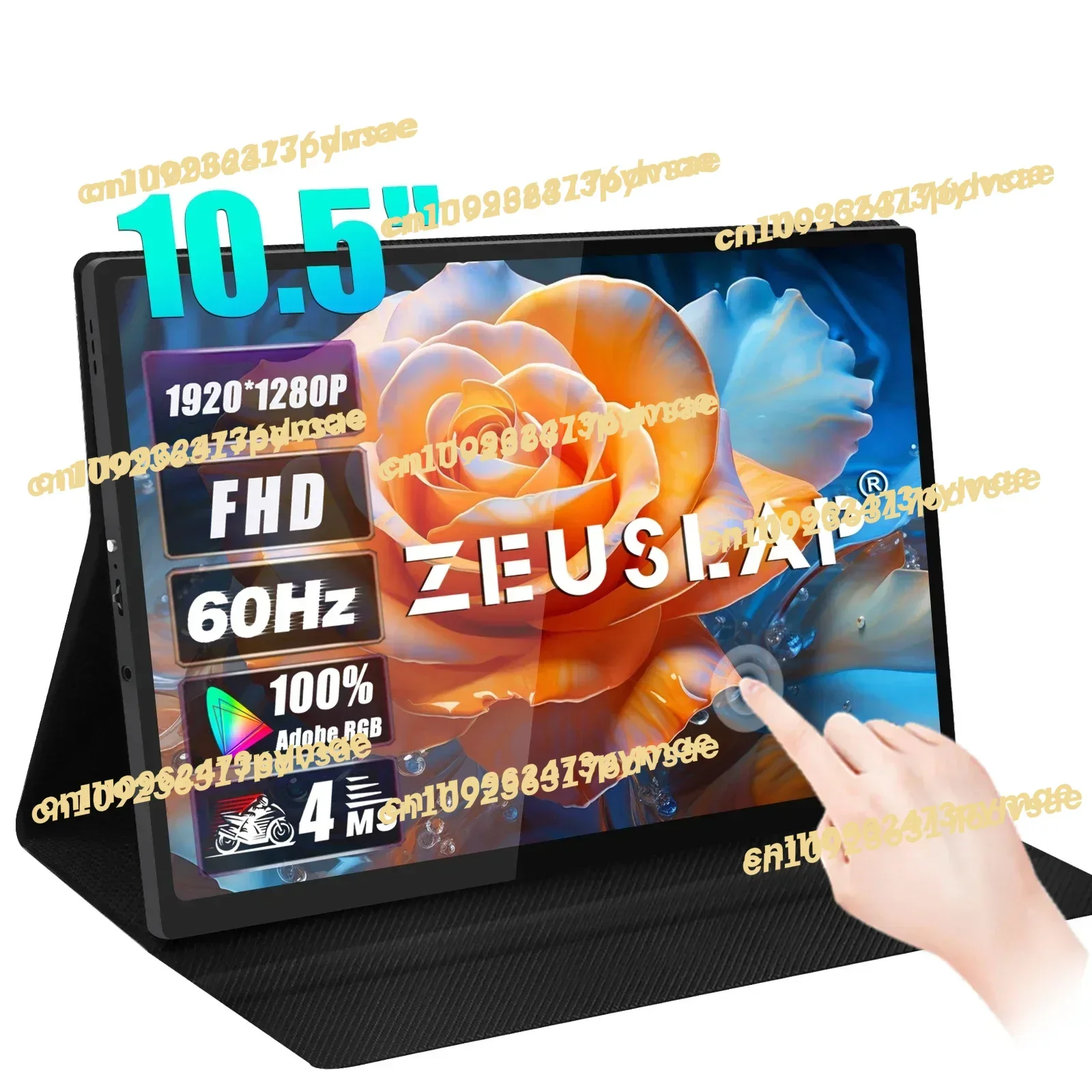 Zeuslap 10.5 Inch FHD Portable Monitor 1280p External IPS Screen USB C Gaming Display with 60Hz Refresh Rate PC Phone