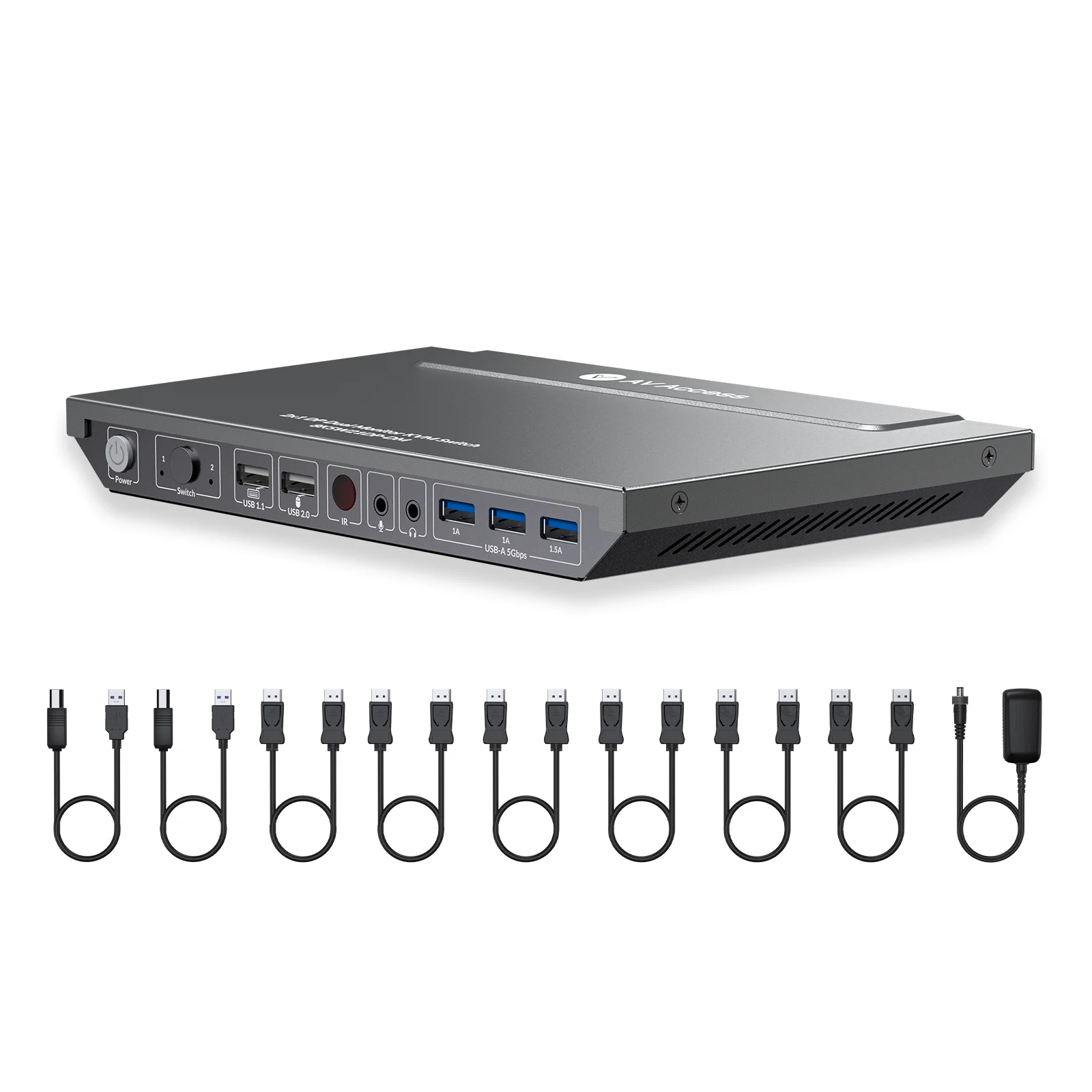 AV Access 8K DisplayPort KVM Switch for Two Computers, Supports Dual Monitors&144hz/165hz/240hz High Refresh Rate Gaming USB 3.0