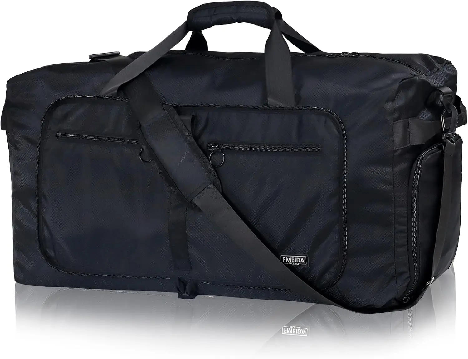 Fmeida 65L Duffle Bag with Shoes Compartment, Foldable Travel Duffel Bags for Men Women, Large Packable Travel Bag Water Repelle