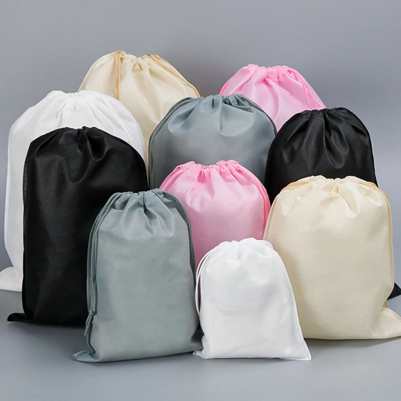 5Pcs/Lot Non-woven Drawstring Storage Bags Travel Pocket Dust-proof Home Supplies Organizer for Shoes And Other Items A033