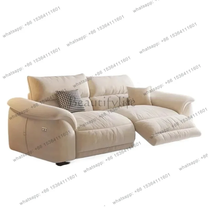 YJ Charger 3 Seater Electric Sofa Living Room Beige Luxury Loveseat Recliner Sofa Modern Foldable Couch Wohnzimmer Home Furnitur