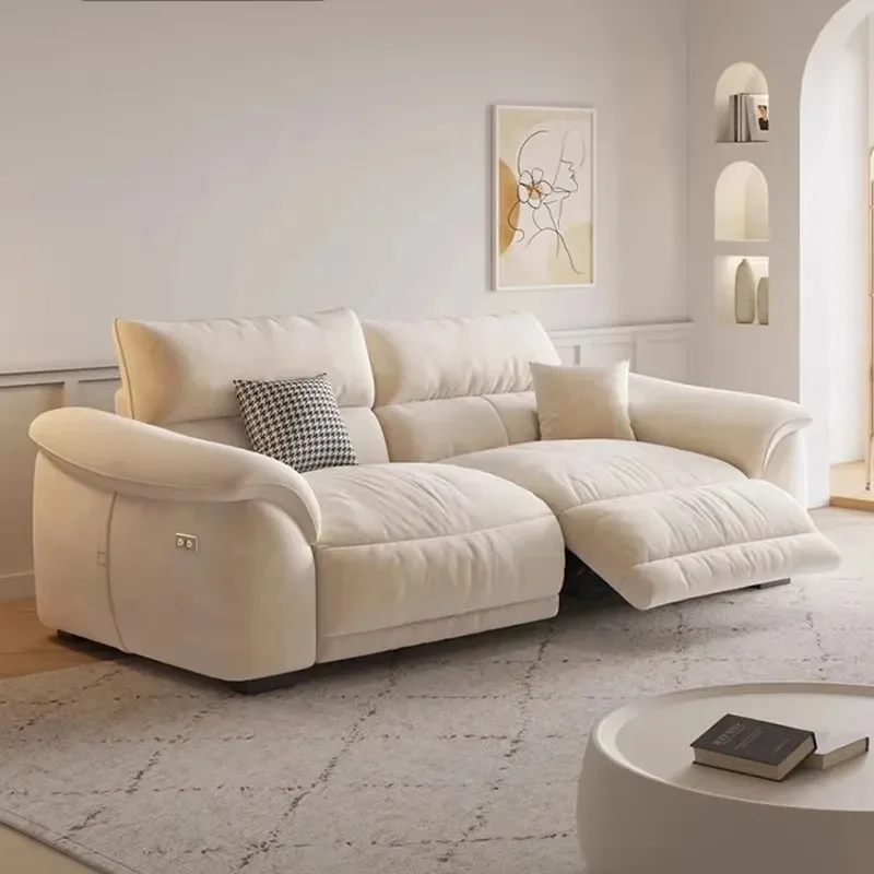Charger 3 Seater Electric Sofa Living Room Beige Luxury Loveseat Recliner Sofa Modern Foldable Couch Wohnzimmer Home Furniture