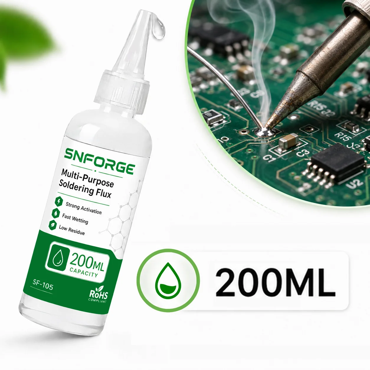 Liquid Flux Multi-Purpose Soldering Strong Activation No Cleaning Battery Nickel For Tin SMD BGA IC PCB Stainless Steel Repair