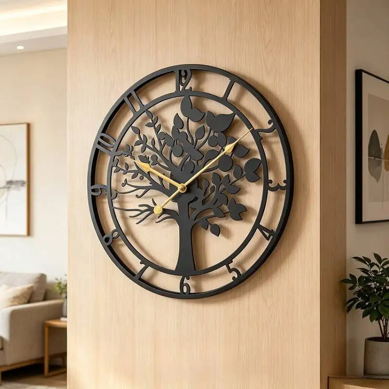 Designer Black Wall Watch Security Unique Premium Nordic Luxury Wall Clock Living Room Office Reloj Para Pared Home Decor