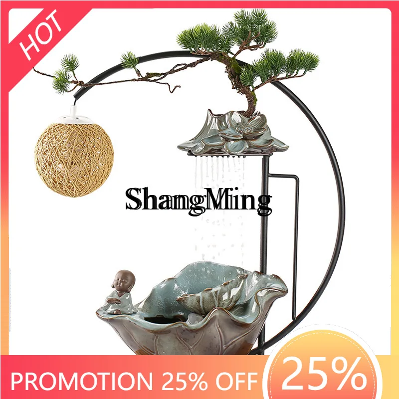 ZYY Premium Exquisite flowing water ornaments fountain living room desktop office ceramic Chinese home decoration gifts