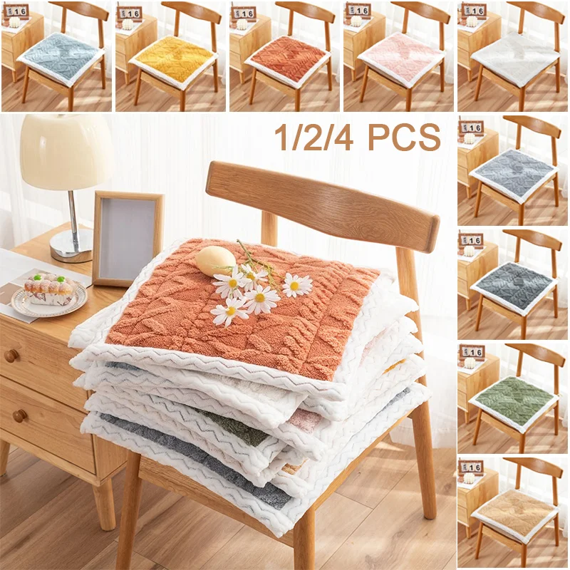 Premium Durable Winter Lamb Cashmere Square Cushion Non-Slip Dining Chair Seat Pad for Home Office Decoration Minimalist Design