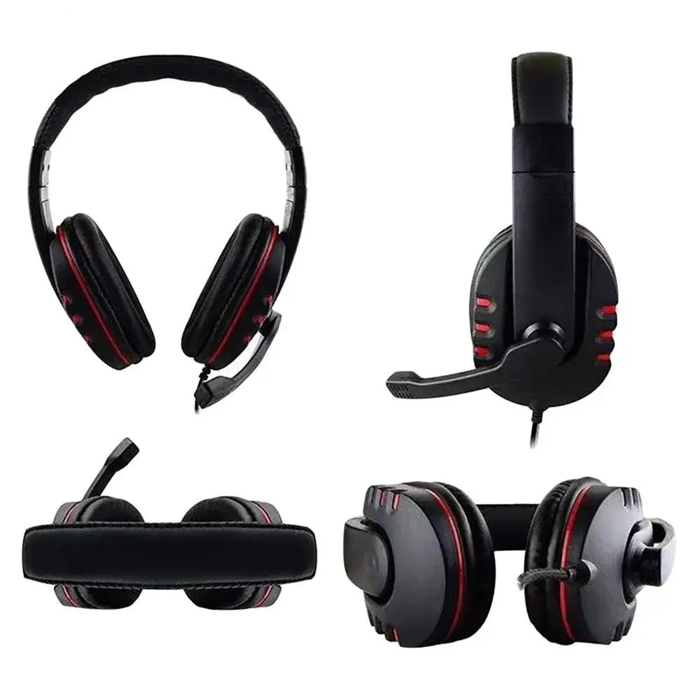 Noise Cancelling Gaming Headset with Microphone Volume Control Wired Headphones Bass Stereo 3.5mm Over Ear Headset Computer