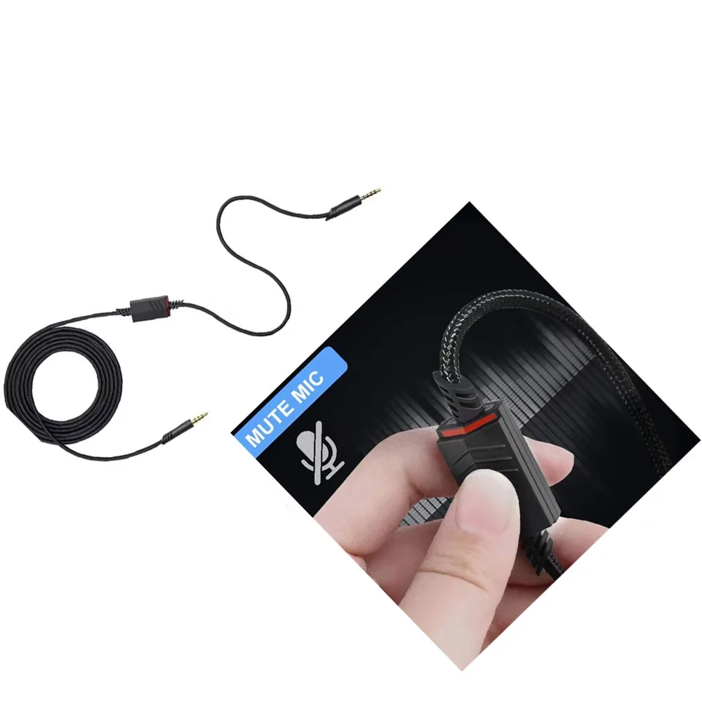 Game Headphone Cable 6.5 Ft Replacement for Astro A10 A40 Cable Inline Mute Cord Gaming Headset Cable for Xbox for PS4