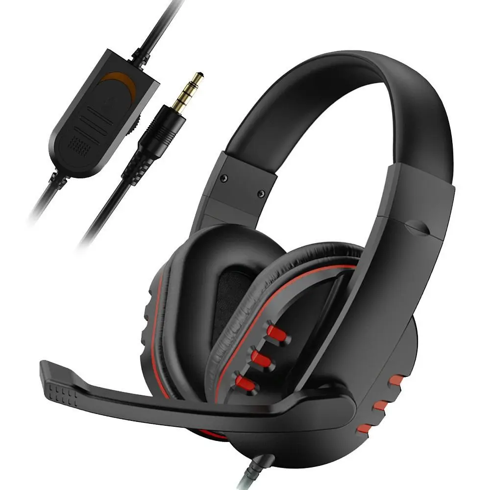 Noise Cancelling Gaming Headset with Microphone Volume Control Wired Headphones Bass Stereo 3.5mm Over Ear Headset PC