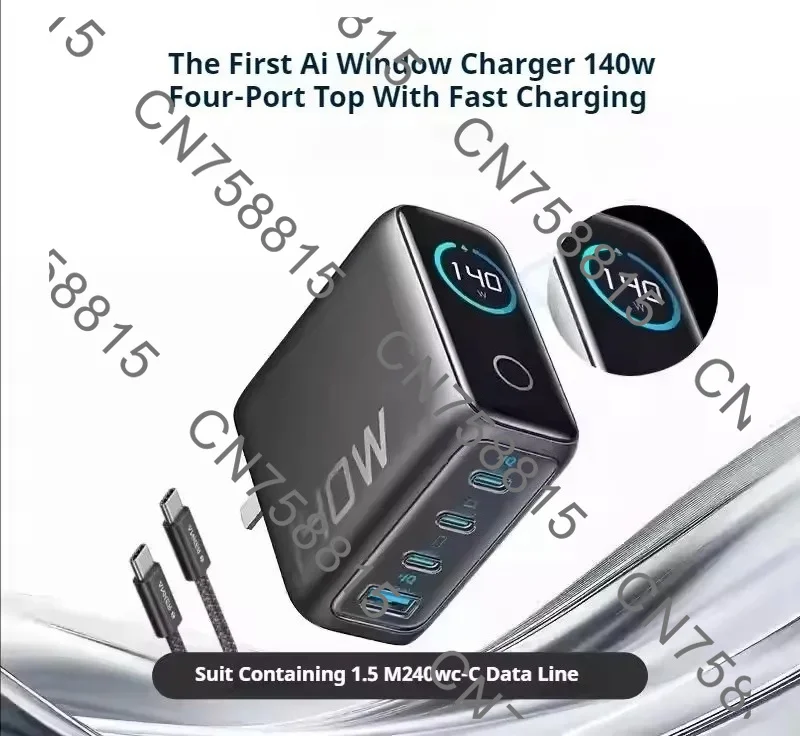 For IPhone 13 14 15 16 Pro Max Laptop Tablet With 1.5m Cable，For  Anker Zolo 140W GaN Charger PD Fast Charge 4 Ports