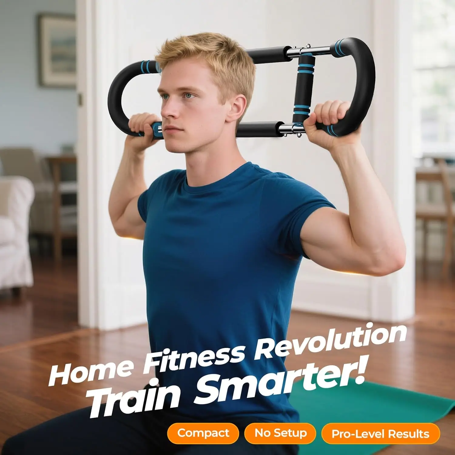U Shape Arm Trainer Adjustable Resistance Twister Arm Chest Trainer 60-100 lb Fitness Equipment Portable Home Office Workout