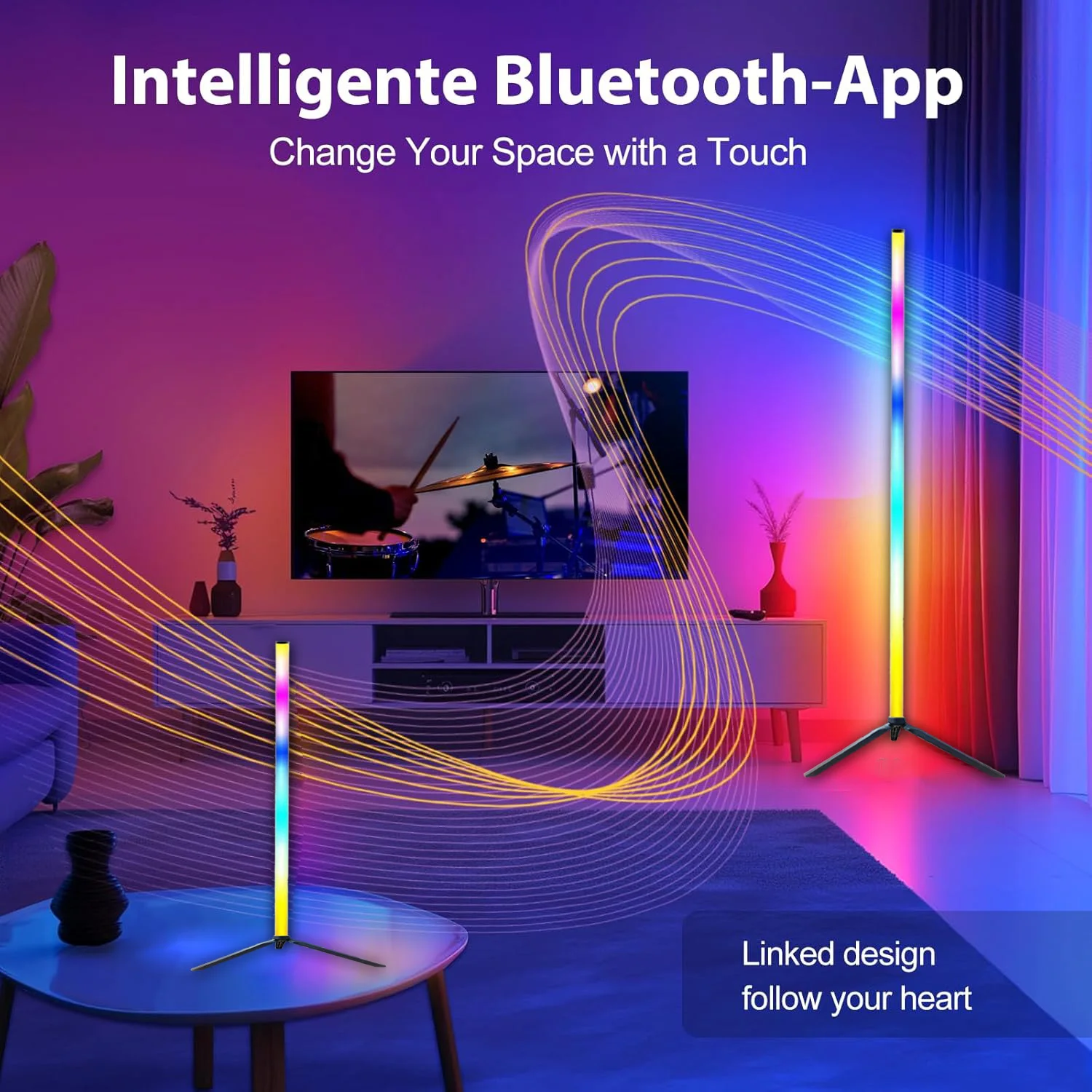 Usb Room Decoration Corner Atmosphere Lights Game Room Intelligent Led Rgb Color Adjustment Standing Desk Lamp Remote Control
