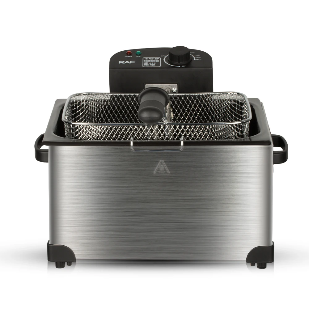 4 Ring Fever Multifunctional Home 7.5L Stainless-Steel Basket Double Tank Electric Deep Fryer With Indicator Light