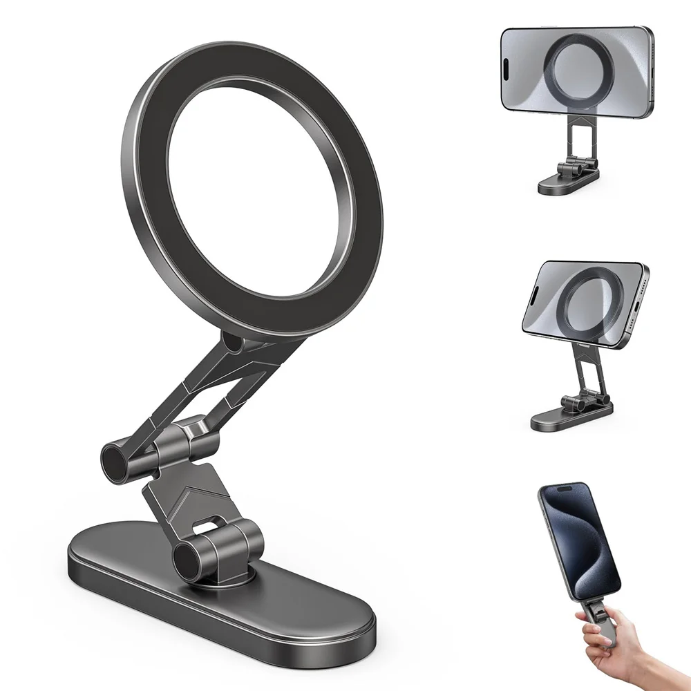 4-in-1 Dual-Sided Magnetic Phone Holder Alloy Golf Cart Phone Mount Stand for MagSafe iPhone 17-12 Series Golf Cart Accessories