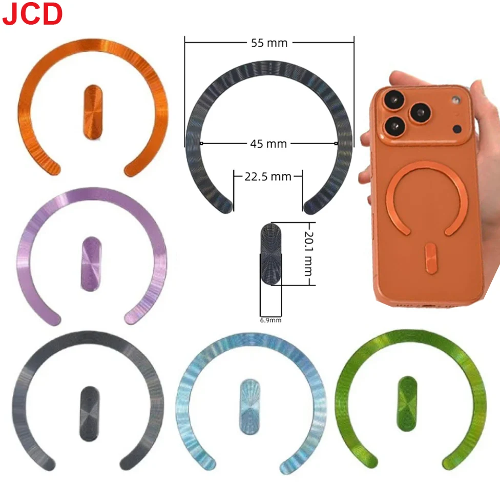 JCD 5pc Suitable For Apple Phone Accessories Magnetic Strips Open Magnetic Rings Phone Cases Car Mounted Magnetic Brackets 
