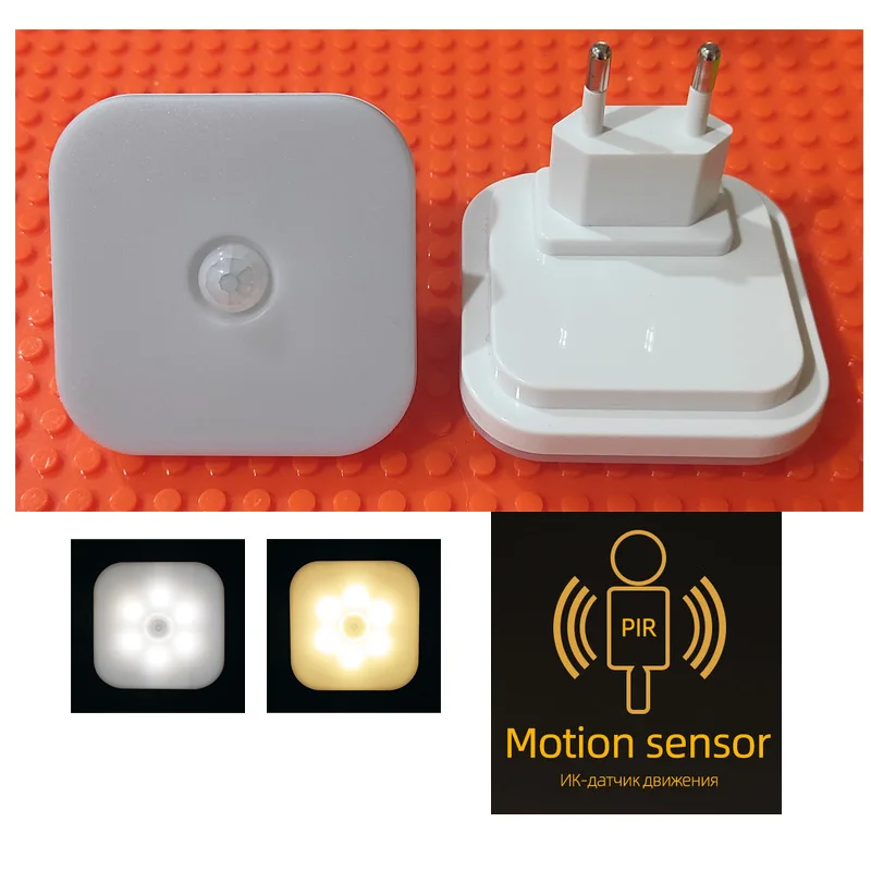 Night Light With EU Plug Smart Motion Sensor LED Night Lamp Wall Lights For Home Aisle WC Bedside Lamp For Hallway Pathway A3