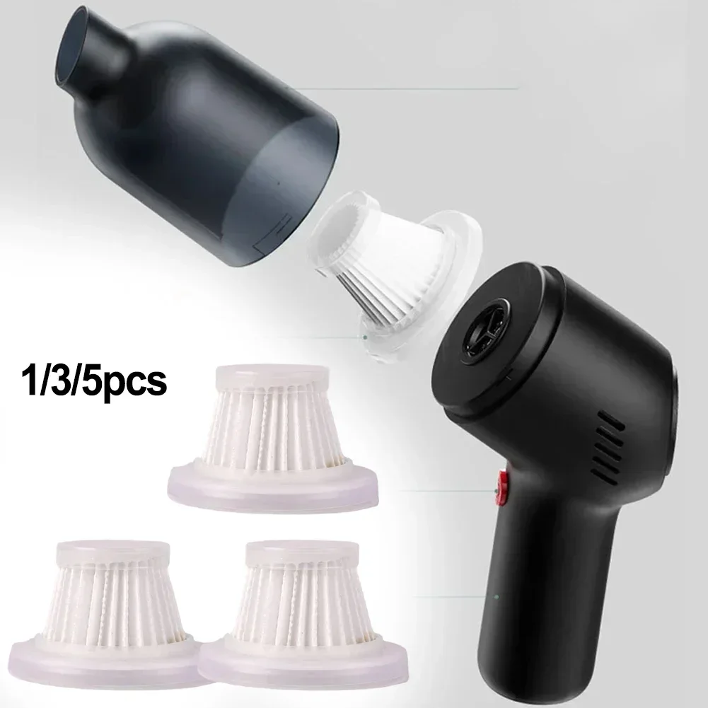 1/3/5pcs Filters For Car Vacuum Cleaner Portable Cordless Microfilter Accessories For Home Appliance Household Cleaning Tools