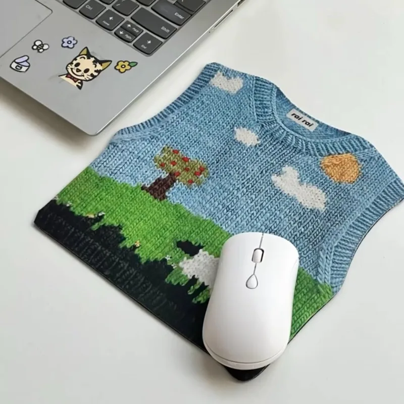 Cute printed sweater mouse pad office personalized keyboard pad portable wear-resistant non-slip pad home high value