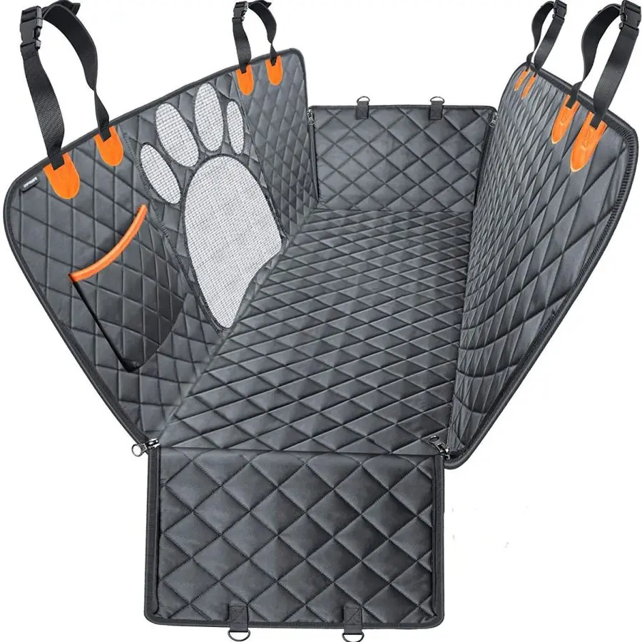 Waterproof Dog Car Seat Cover Hammock Back Seat Protector Mesh Window Side Zipper Door Protector Pet Mat Dogs Travel Anti Dirty