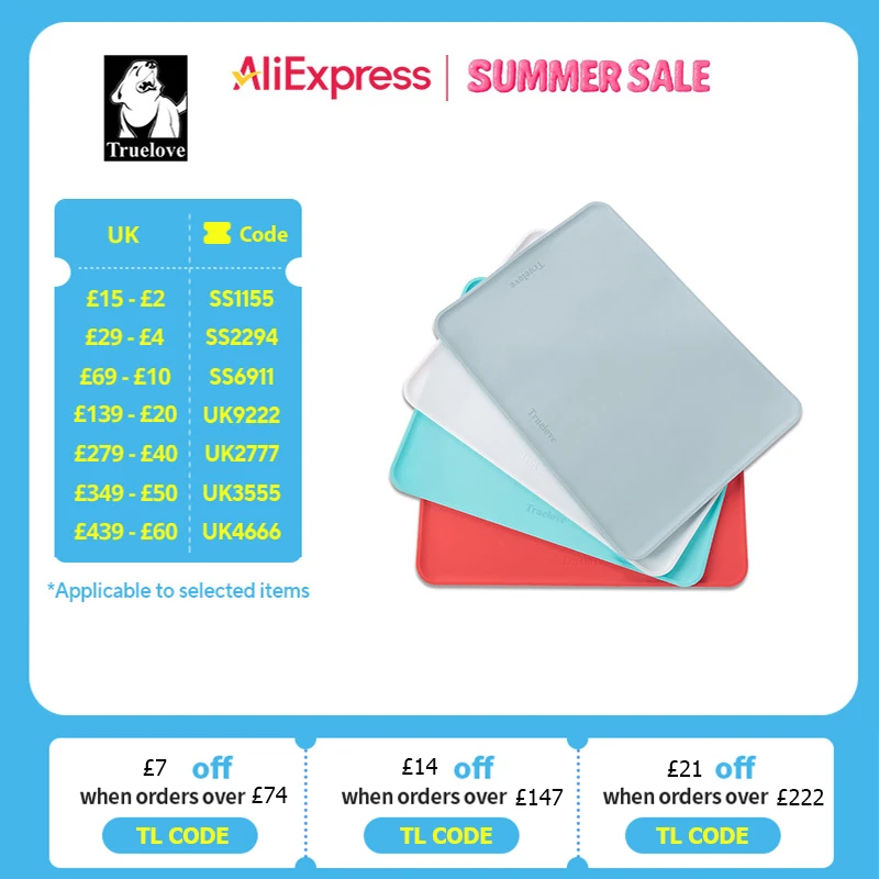 Truelove Silicone Pet Feeding Mat Spills Protects Floors Waterproof Placemats Dog Cat Water Bowl Raised Pets Accessories TLX3111