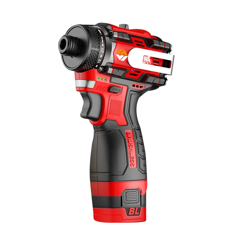 18V Brushless Metal Ratchet Shaft Manual Drill LED Work Light Electric Screwdriver Electric Drill 80N.m Electric Power Tools