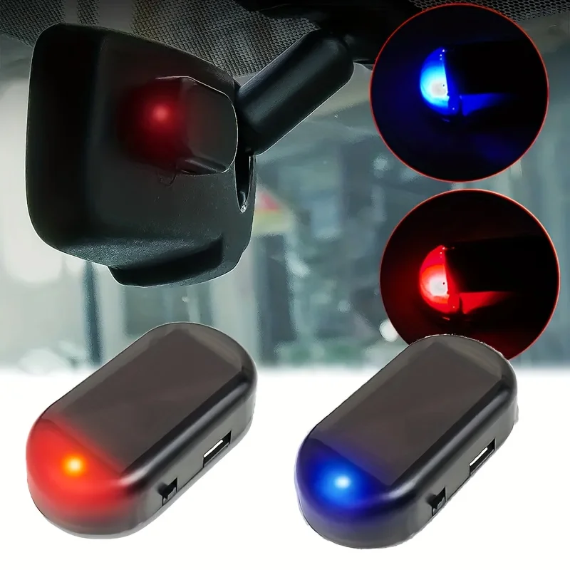 Car Fake Security Light Solar Powered Simulated Dummy Alarm Wireless Warning Anti-Theft Caution Lamp LED Flashing Lights