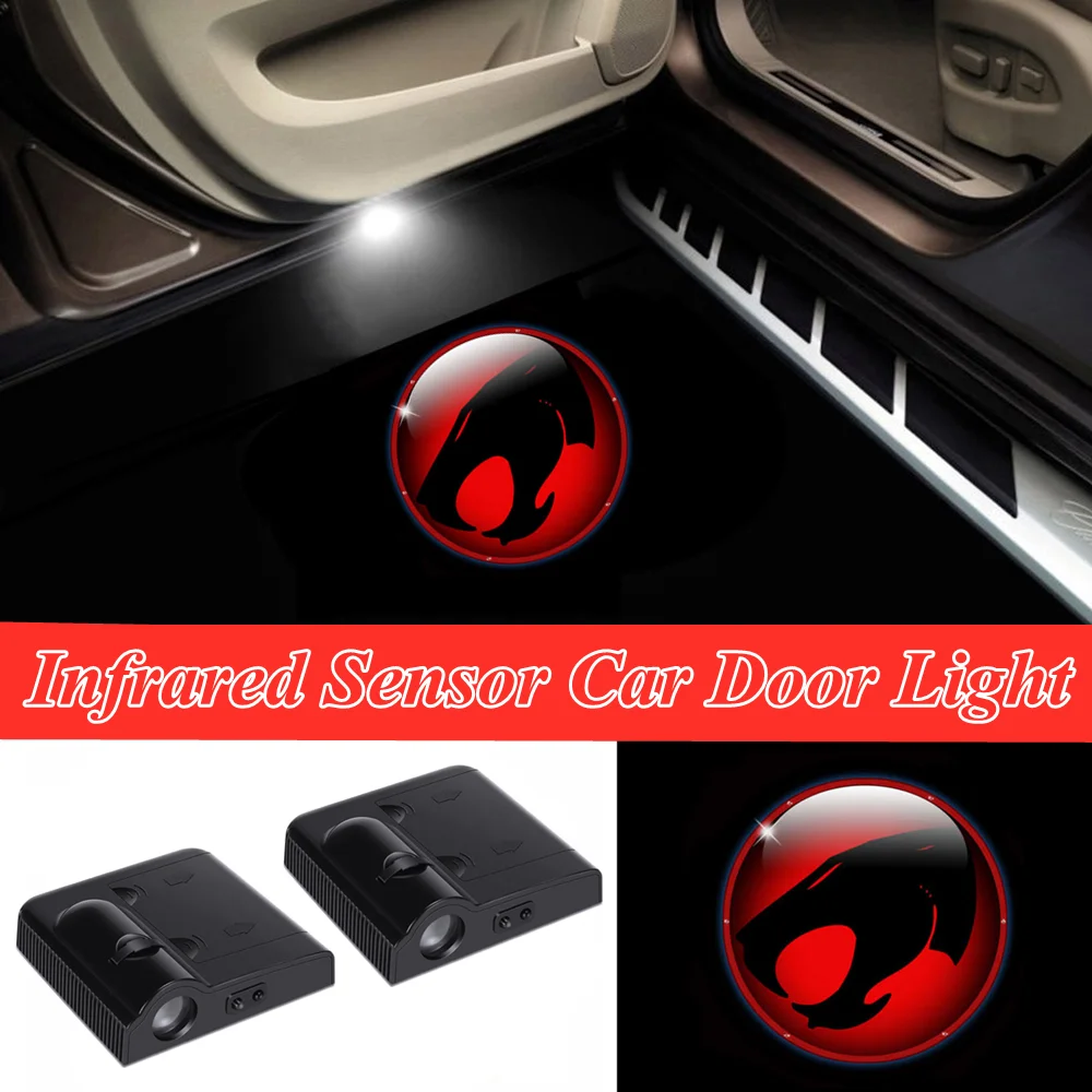 2pcs Wireless Thundercats LED Logo Car Door Welcome Laser Projector Shadow Lights Universal