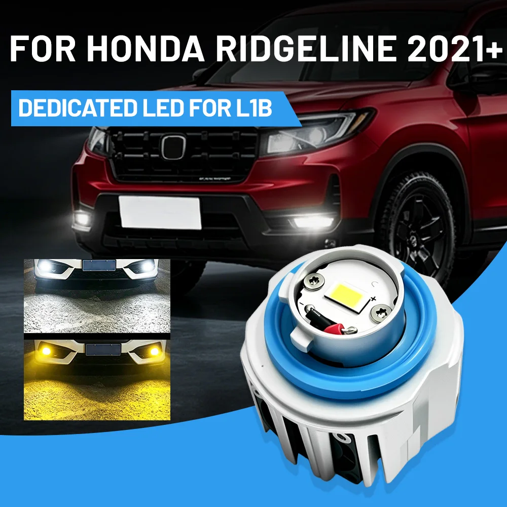 FOR Honda Ridgeline 2021+ L1B LW5B LED Fog Light with Cooling Fan Turbo Dual Color Yellow White Car Driving Lamp