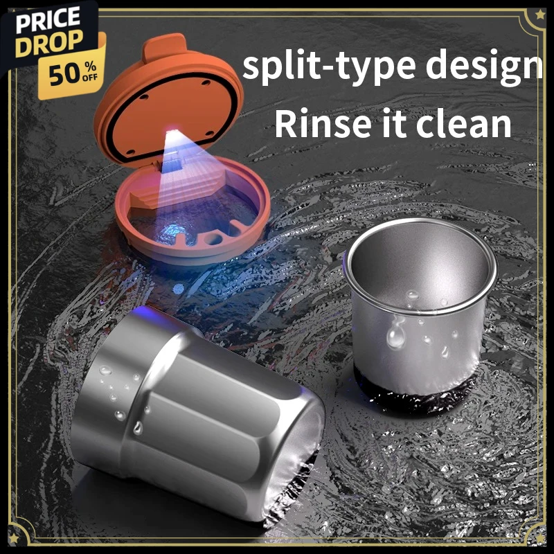 New Car Ashtray Coffee Cup Style with LED Light Metal Lining ABS Shell Garbage Storage Cup car accessories