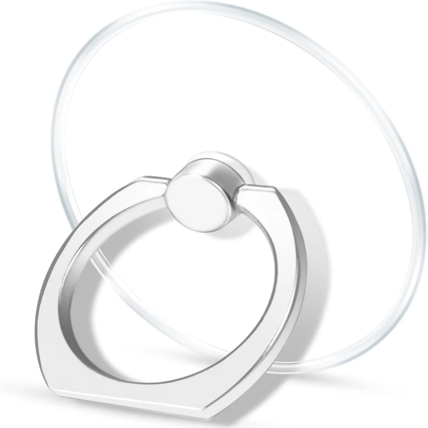 Transparent Clear Phone Ring Grips Holder Kickstand, Finger Ring Stand for Cell Phone Tablet Case Accessories(Round-clear) (1)