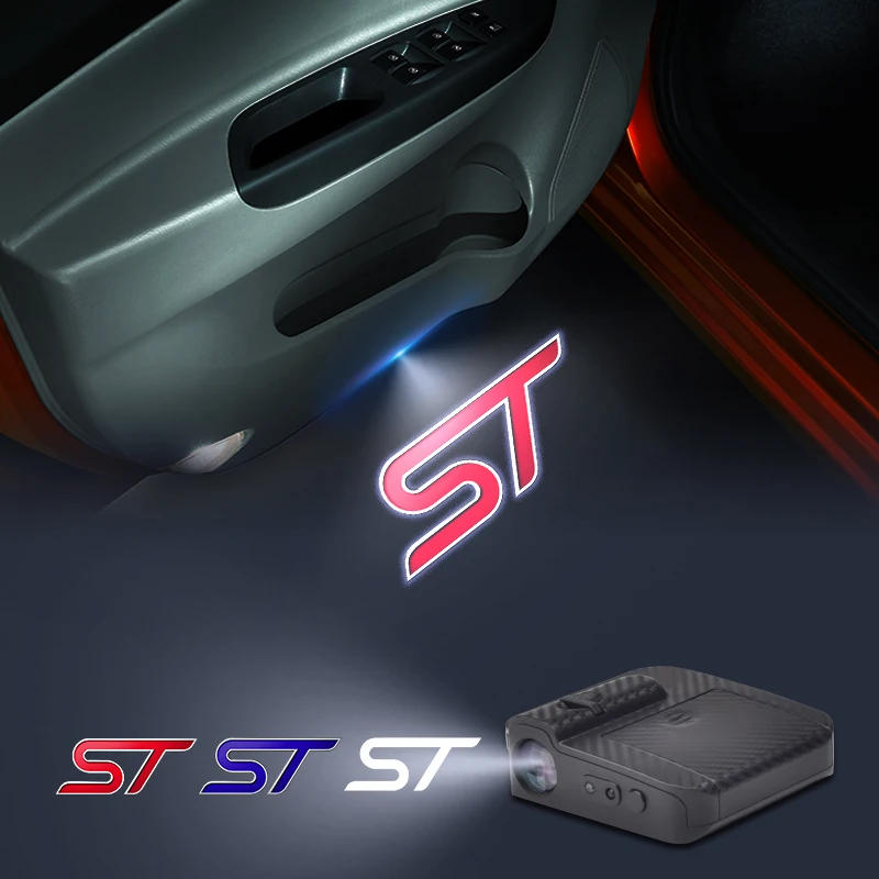 ST Logo Wireless Concierge Door Projector LED Welcome Light Decor for Ford Puma Mondeo Focus Fiesta Kuga Explorer Everest Decor